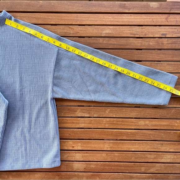 NWT MADEWELL ~ Comfy Blue-Grey Textured Long-Sleeve Mock Turtleneck ~ Size Small - Picture 5 of 6